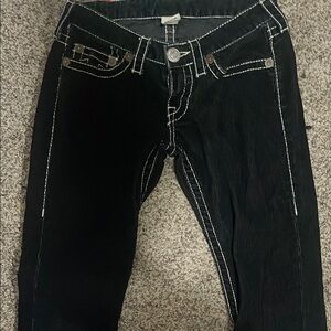 True Religion Black Straight Leg Jeans